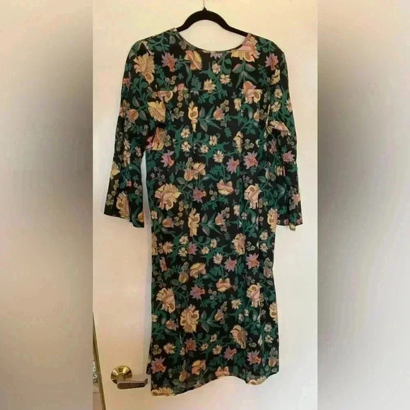 Cost Plus World Market Women's Floral Jungle Pedant Tasseled Popover Dress S/M - Picture 4 of 6